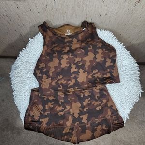 2 piece Brown Camo workout set
